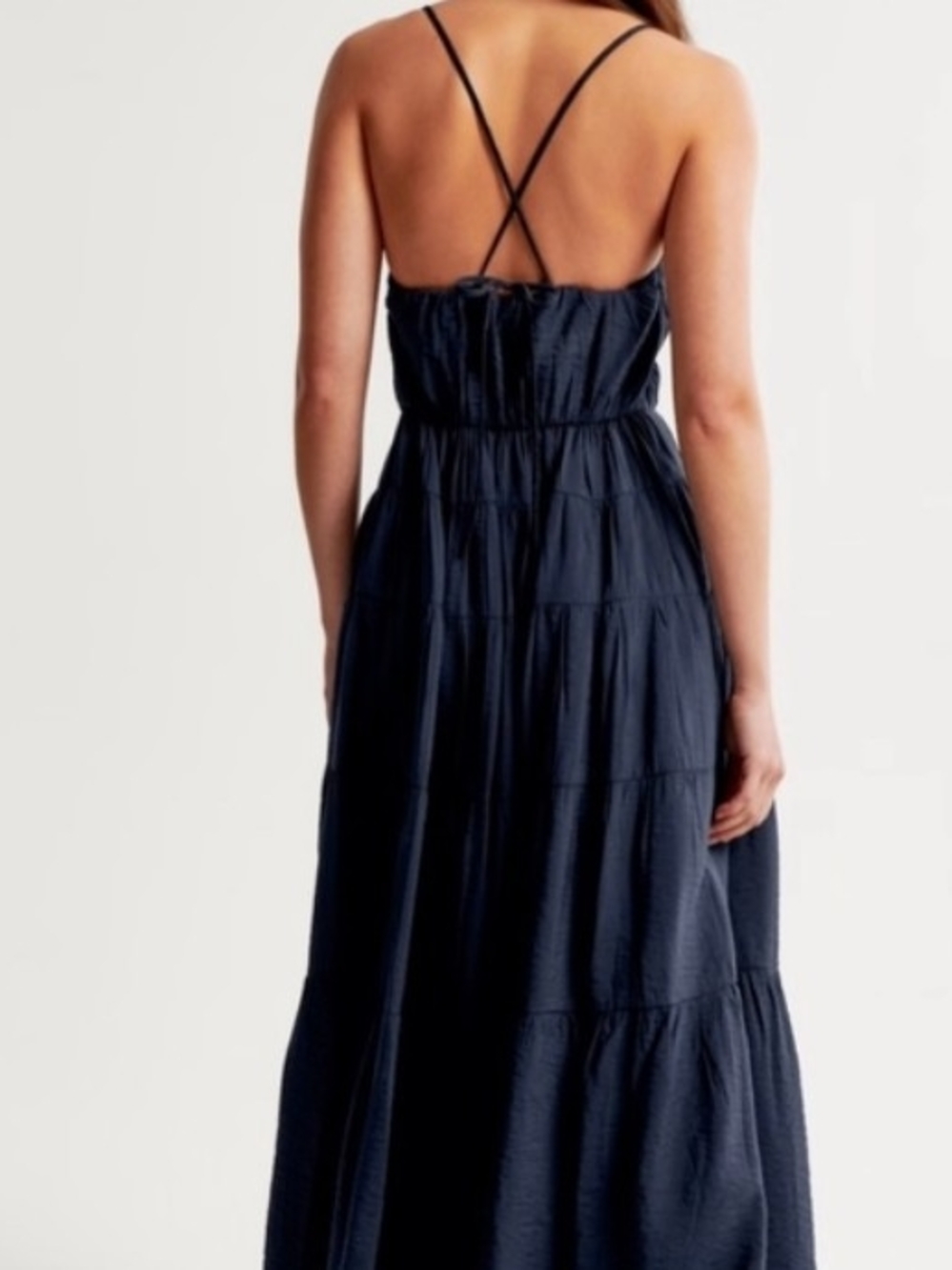 Abercrombie & Fitch Navy Spaghetti-Strap Tiered Maxi Dress - Picture 2 of 6